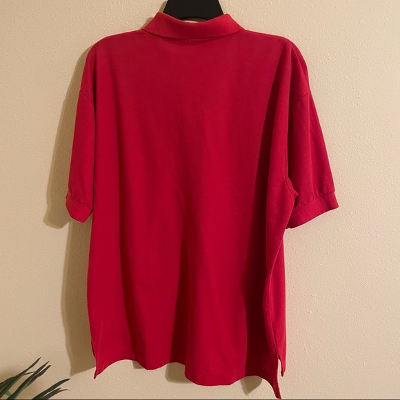 *SOLD* Vtg red LEVI’S deadstock droptail sleeve embroidered polo Sz XL - Picture 2 of 7
